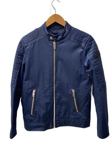 商品画像：シングルライダースジャケット/S/コットン/NVY 1