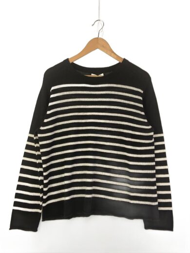 商品画像：ニット・セーター(厚手)/40/カシミア/BLK/ボーダー/25AW-087 1