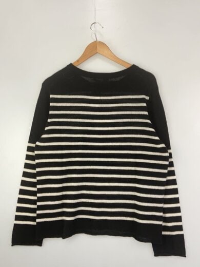 商品画像：ニット・セーター(厚手)/40/カシミア/BLK/ボーダー/25AW-087 2