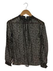 長袖ブラウス/36/シルク/BRW/総柄/13-01-04-01704