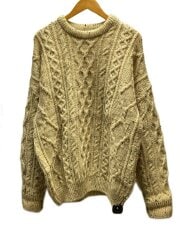 ケーブル/フィッシャーマン/ニット・セーター(厚手)/L/ウール/BEG/アラン