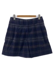 ワイドウールショートパンツ/44/ウール/NVY/チェック/