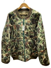 80s～90s//カモフラキルティングブルゾン/XL/ポリエステル/KHK/