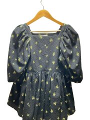 24ss/バックリボンバルーンスリーブチュニック/O/ポリエステル/BLK/総柄/09WFT242944