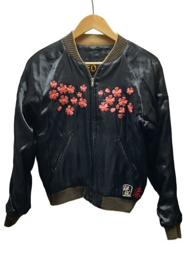 商品画像：舞子/鯉/月見/和柄/地球/桜/リバーシブル/スカジャン/S/ポリエステル/BLK 6