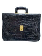 ブリーフケース/ビジネスバッグ/クロコ型押し/BLK