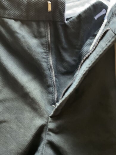 商品画像：ボトム/48/コットン/NVY/無地/ホック部分刺繍跡/色褪せ// 3