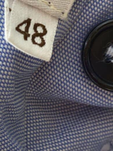 商品画像：ボトム/48/コットン/NVY/無地/ホック部分刺繍跡/色褪せ// 5