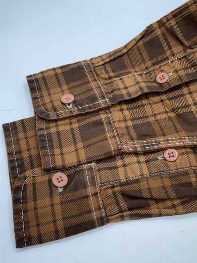 商品画像：ボタンダウン/イーグルパッチ/長袖シャツ/M/コットン/BRW/チェック/96265-18VM 6