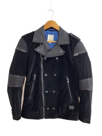 商品画像：ダブルライダースジャケット/S/ベロア/BLK/無地/A62226170 1