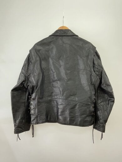 商品画像：the new age/ダブルライダースジャケット/レザー/BLK/無地 2