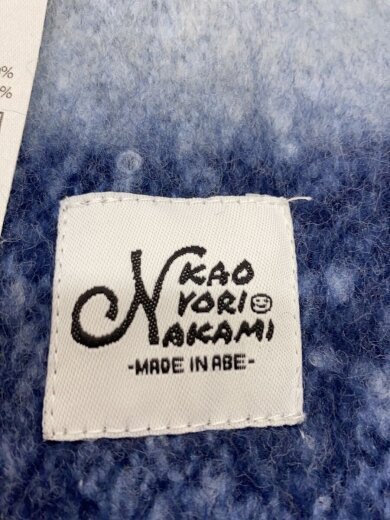 商品画像：マフラー/ポリエステル/BLU/チェック/メンズ/KN-454// 2