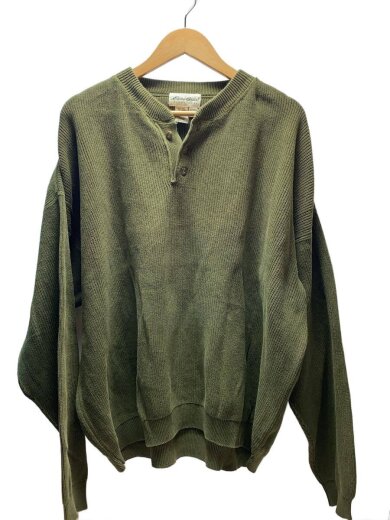 商品画像：90s/白タグ/ヘンリーネックニット・セーター(薄手)/XL/KHK 1