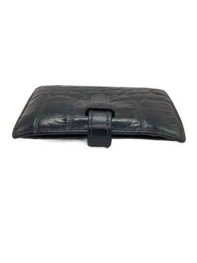 商品画像：2つ折り財布/レザー/BLK/レディース型押し/使用感有// 6