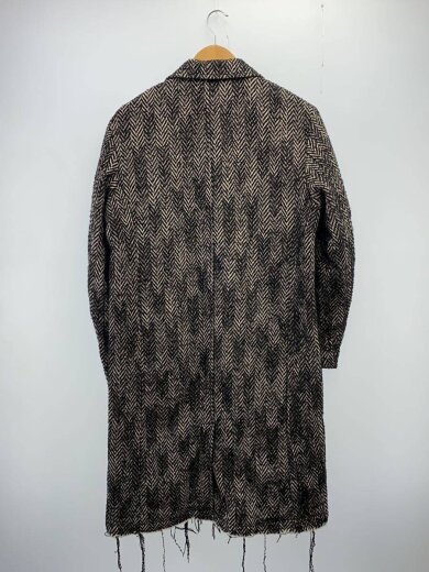 商品画像：チェスターコート/44/ウール/BLK/ヘリンボーン/2400013416696 2