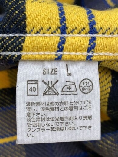 商品画像：ネルシャツ/L/コットン/YLW/チェック/60550-0008// 4