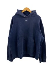 90-00s/センターロゴ/パーカー/XL/コットン/NVY/無地