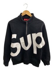 15AW/ハーフジップスウェット/M/コットン/BLK