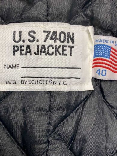 画像：SchottU.S.740N PEA JACKET/ピーコート/40/--/NVY3