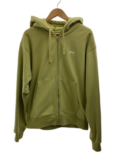 商品画像：OVERDYED STOCK LOGO ZIP HOODIE/ジップパーカー/L/コットン/GRN 1