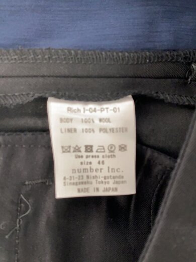 商品画像：ボトム/46/ウール/BLK/無地/04-pt-01 5