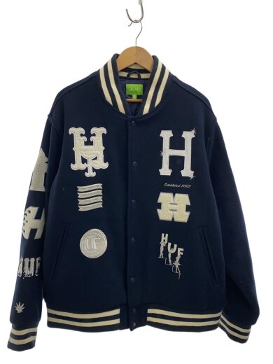 商品画像：HUF/スタジャン/XL/ポリエステル/NVY/0065A 1