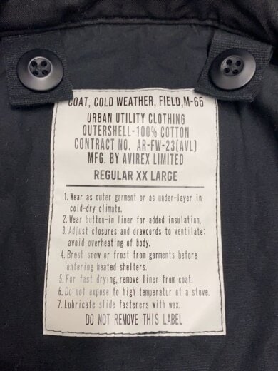商品画像：M-65/ミリタリージャケット/XXL/コットン/BLK/783-5952028 3