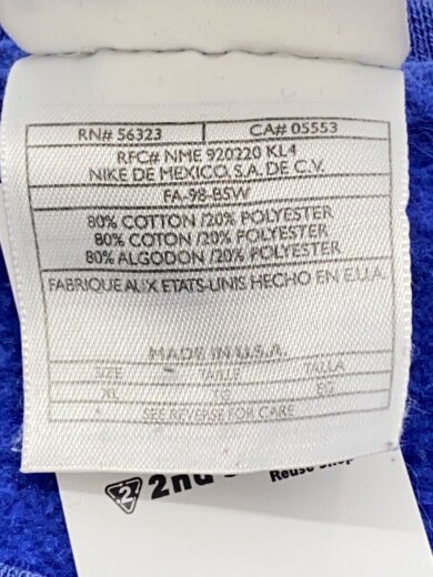 商品画像：90-00s/made in usa/XL(18-20)/色褪せ有/スウェット/--/コットン/BLU/無地// 4