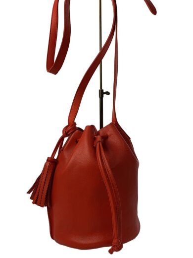 商品画像：ショルダーバッグ/レザー/RED/巾着 1