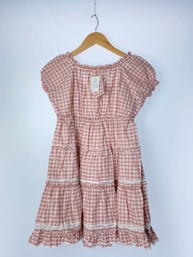 商品画像：半袖ワンピース/--/コットン/PNK/チェック/P016KFB15 B 2