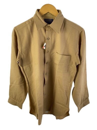 商品画像：シャツ/S/ウール/BEG/無地/70S/USA製 1