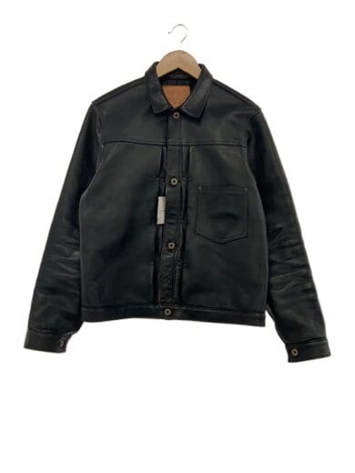 商品画像：レザージャケット・ブルゾン/L/馬革/BLK/無地 1