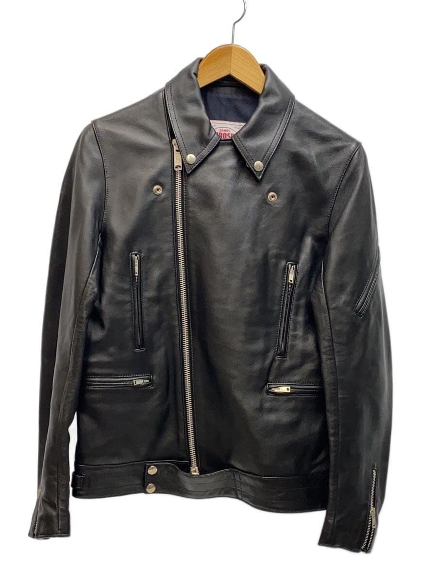 JAMES GROSE / ダブルライダースジャケット/36/山羊革/BLK