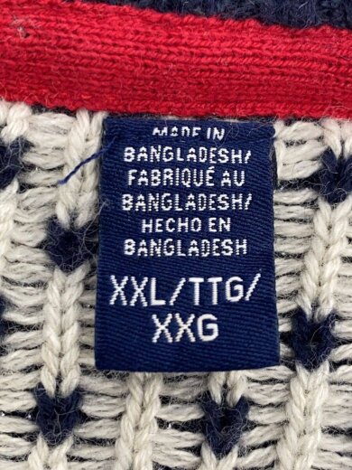 商品画像：ニット・セーター(厚手)/XXL/コットン/ネイビー/総柄/バ-ズアイ 4