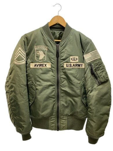 商品画像：フライトジャケット/L/ナイロン/KHK/6172168/MA-1 GRAND CREW SCREAMING EAGL 1