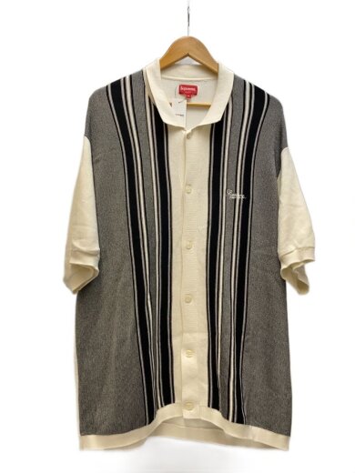 商品画像：ポロシャツ/XL/コットン/WHT/ストライプ// 1