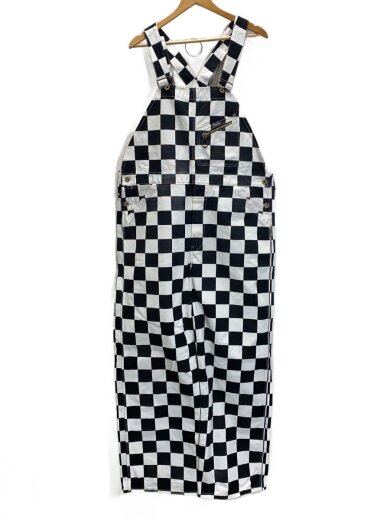 商品画像：オーバーオール/34/コットン/BLK/チェック 1