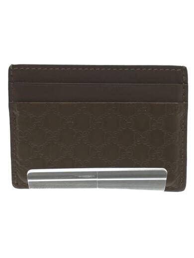 画像：GUCCIカードケース_マイクログッチシマ/レザー/ブラウン/総柄/GGスプリーム/名刺入れ2