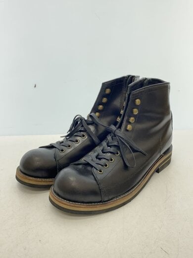 商品画像：サイドジッフ/レースアップブーツ/L/BLK/レザー/OB-8991// 2