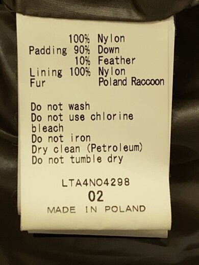 商品画像：ダウンジャケット/2/ナイロン/BEG/無地/lta4no4298/ファー、フード取り外し可 4