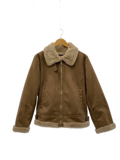 商品画像：フェイクムートンコート/L/ポリエステル/BEG/無地 1