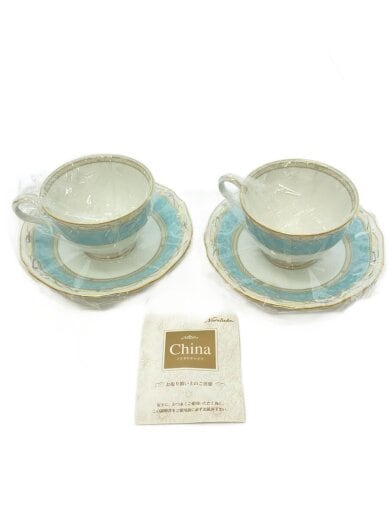 商品画像：華麗句/レースウッドゴールド/カップ&ソーサー/2点セット/BLU/Y6578G 1