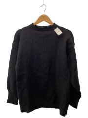 イギリス製/厚手ニット/ウール/ブラック/無地