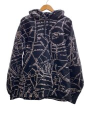 19SS/ Gonz Embroidered Map Hooded Sweats/パーカー/XL/コットン/ブラック