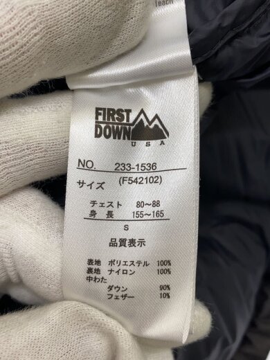 商品画像：ダウンジャケット/S/ポリエステル/BLK/無地/233-1536 3