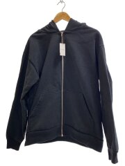 14oz/ジップパーカー/M/コットン/ブラック/無地