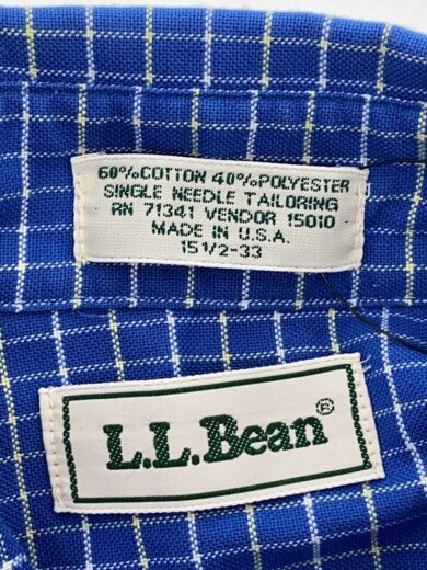 商品画像：80s/USA製/片ポケ/長袖シャツ/15.5/コットン/ブルー/チェック 3