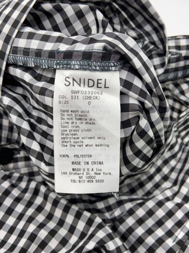 商品画像：ノースリフィッシュテールシャツワンピース/0/ポリエステル/WHT/チェック/SWFO232062 4