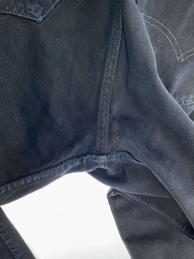 商品画像：ユーロ/501/後染/ストレートパンツ/32/デニム/ブラック/裾ダメージ 7