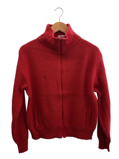 商品画像：80s/USA製/ドライバーズニット・セーター(厚手)/L/コットン/レッド/無地 1